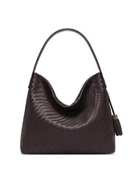 Woven Tote Bag Faux Leather Adjustable Strap Everyday Handbag